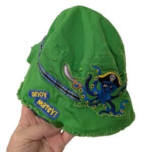 STEPHEN JOSEPH Todder Boys OS Bucket Hat Green "Ahoy Matey" Octopus Pirate $27